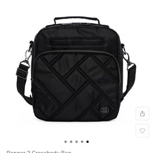 Lug Quilted Black Crossbody Bag with Adjustable Strap